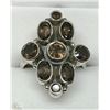 Image 1 : #38-STERLING SILVER SMOKEY TOPAZ RING