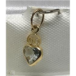 #39-14K YELLOW GOLD BLUE TOPAZ HEART-SHAPED