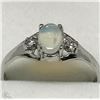 Image 1 : #40-10K WHITE GOLD OPAL & DIAMOND RING