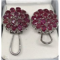 #42-STERLING SILVER RUBY EARRINGS