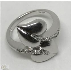 #43-STERLING SILVER DIAMOND RING