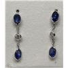 Image 1 : #44-14K WHITE GOLD SAPPHIRE & DIAMOND EARRINGS