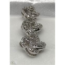 #45-STERLING SILVER DIAMOND SWIRL STYLE PENDANT