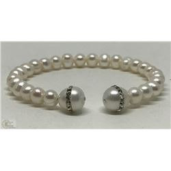 #49-FRESHWATER PEARL & CUBIC BRACELET