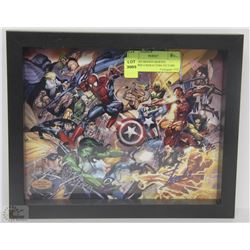 STAN LEE SIGNED MARVEL UNIVERSE CHARACTERS PICTURE