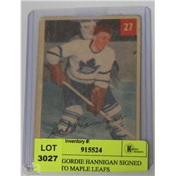 1954-54 GORDIE HANNIGAN  TORONTO MAPLE LEAFS
