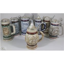 BOX OF 7 AVON BEER STEINS