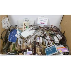 BOX WITH OVER 20 PAIRS OF NEW SEEING GLASSES