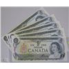 Image 1 : 1973 CANADIAN UNCIRC. $1 CONSECUTIVE #S X5