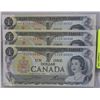 Image 1 : 1973 CANADIAN UNCIRC. $1 CONSECUTIVE #S X3