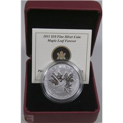 2011 CANADIAN FINE SILVER (99.99) $10 COIN