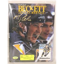 MARIO LEMIEUX SIGNED HOCKEY BECKETT MAGAZINE W COA