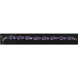 10KT GOLD FILLED/PLATED PURPLE STONE BRACELET