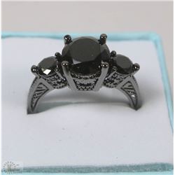 LADIES BLACK ON BLACK RING SZ 9