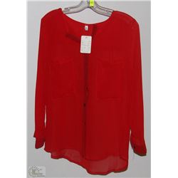 WOMENS SHEER RED SHIRT SIZE LARGE