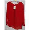 Image 1 : WOMENS SHEER RED SHIRT SIZE LARGE