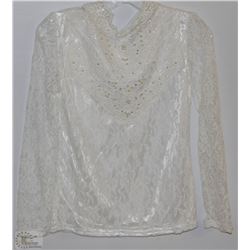 WHITE LACE LONG SLEEVE SHIRT SIZE UNKNOWN