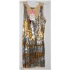 Image 1 : LONG GOLD TONE DRESS SEQUIN FRONT SIZE XL