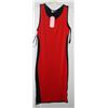 Image 1 : SLEEVELESS RED FRONT BLACK BACK DRESS