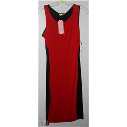 SLEEVELESS RED FRONT BLACK BACK DRESS