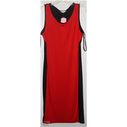 SLEEVELESS RED FRONT BLACK BACK DRESS