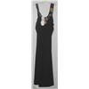 Image 1 : LONG BLACK FITTED DRESS WITH WOOD ACCENT