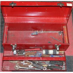 SMALL SIZE  RED TOOLBOX WITH CONTENTS