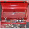 Image 1 : SMALL SIZE  RED TOOLBOX WITH CONTENTS