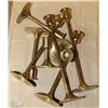 Image 1 : 2 SETS OF 4 BRASS CANDLE HOLDERS