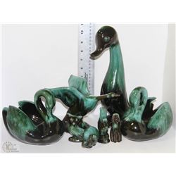 LOT OF 8 ANIMAL BLUE MOUNTAIN POTTERY