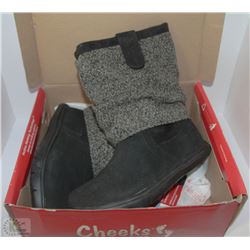 NEW LADIES LINED WINTER CHEEKS FIT BOOTS MID CALF