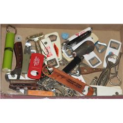 FLAT WITH 38 COLLECTOR BOTTLE OPENERS