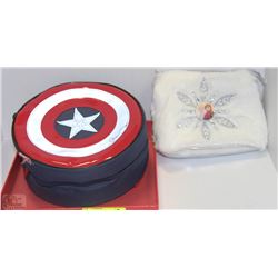 LOT OF CAPTAIN AMERICA LUNCH BAG AND FROZEN PURSE