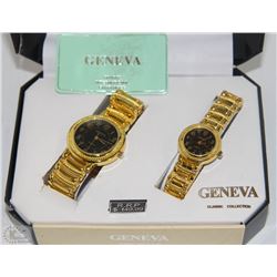 GENEVA CLASSIC WATCH SET - GOLD