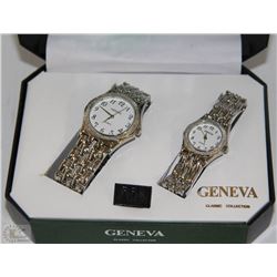 GENEVA CLASSIC WATCH SET -SILVER