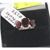 Image 1 : .925 STERLING SILVER RING GARNET STONES SZ 7