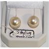 Image 1 : FAUX PEARL STERLING .925 SILVER EARRINGS