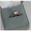 Image 1 : STERLING SILVER RING WITH CZ STONE SIZE 7.5