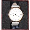 Image 1 : KEZZI WOMEN'S WATCH GENUINE WHITE SOFT LEATHER