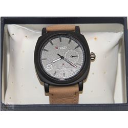 CURREN WATCH GENUINE LEATHER BROWN STRAP