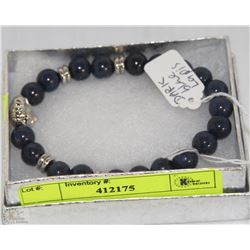 #22-DARK BLUE LAPIZ BEAD BRACELET