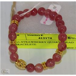 #21-STRAWBERRY QUARTZ BEAD BRACELET