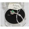 Image 1 : #45- EMERALD RUBY &CZ 925 SOLID SILVER RING