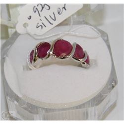 #40-NATURAL RED RUBY 925 SOLID SILVER RING