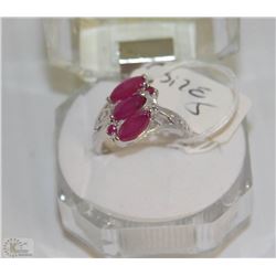 #39-NATURAL RED RUBY 925 SOLID SILVER RING