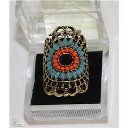 GOTHIC 3D EVIL EYE CRYSTAL RING BOHEMIA MULTI-GEM