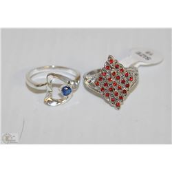LOT OF 2 WOMENS FASHION RINGS SZ8