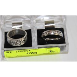 LOT OF HEAVY 2 MENS BAND RINGS SIZE 11.5 AND 11