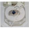 Image 1 : #50--BLUE SAPPHIRE &CZ 925 SOLID SILVER RING
