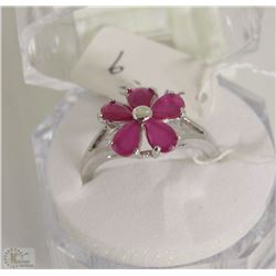 #38-NATURAL RED RUBY 925 SOLID SILVER RING